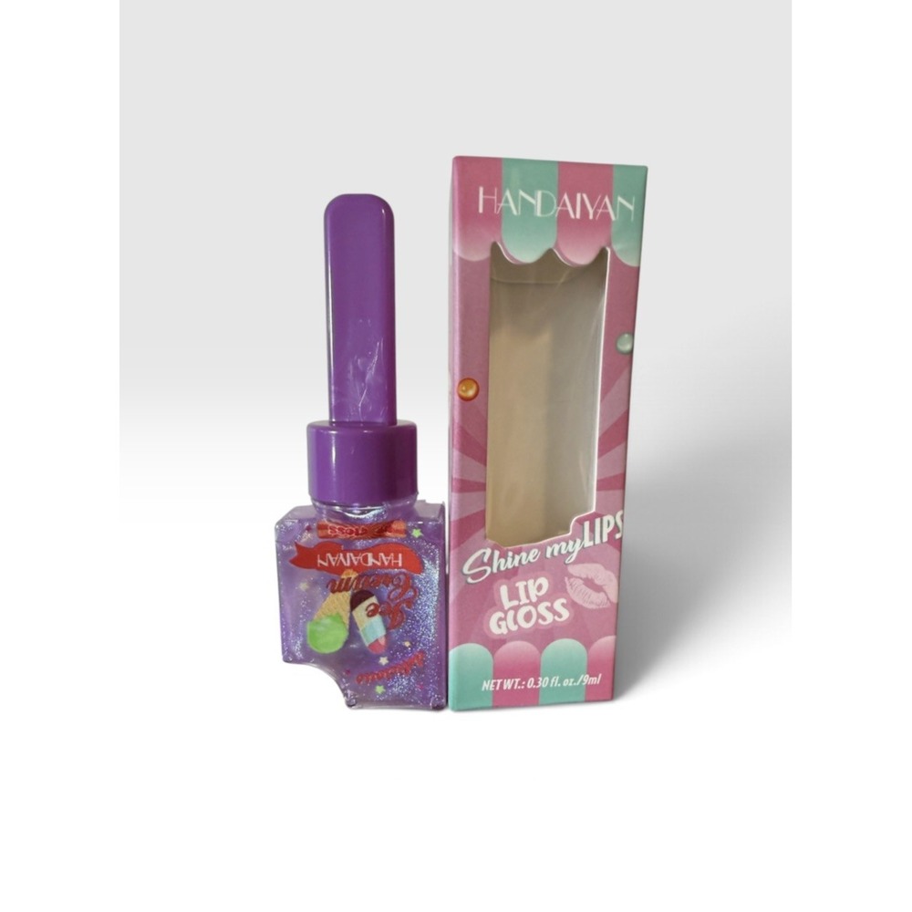 Handaiyan Ice Cream Shine My Lips Lip Gloss  Color 06 / 90 Purple Glitter. NIB